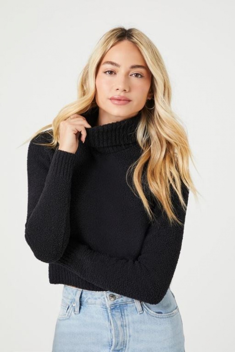 Suéteres Forever 21 Cropped Turtleneck Mujer Negras | pN5qzIKfrgZ