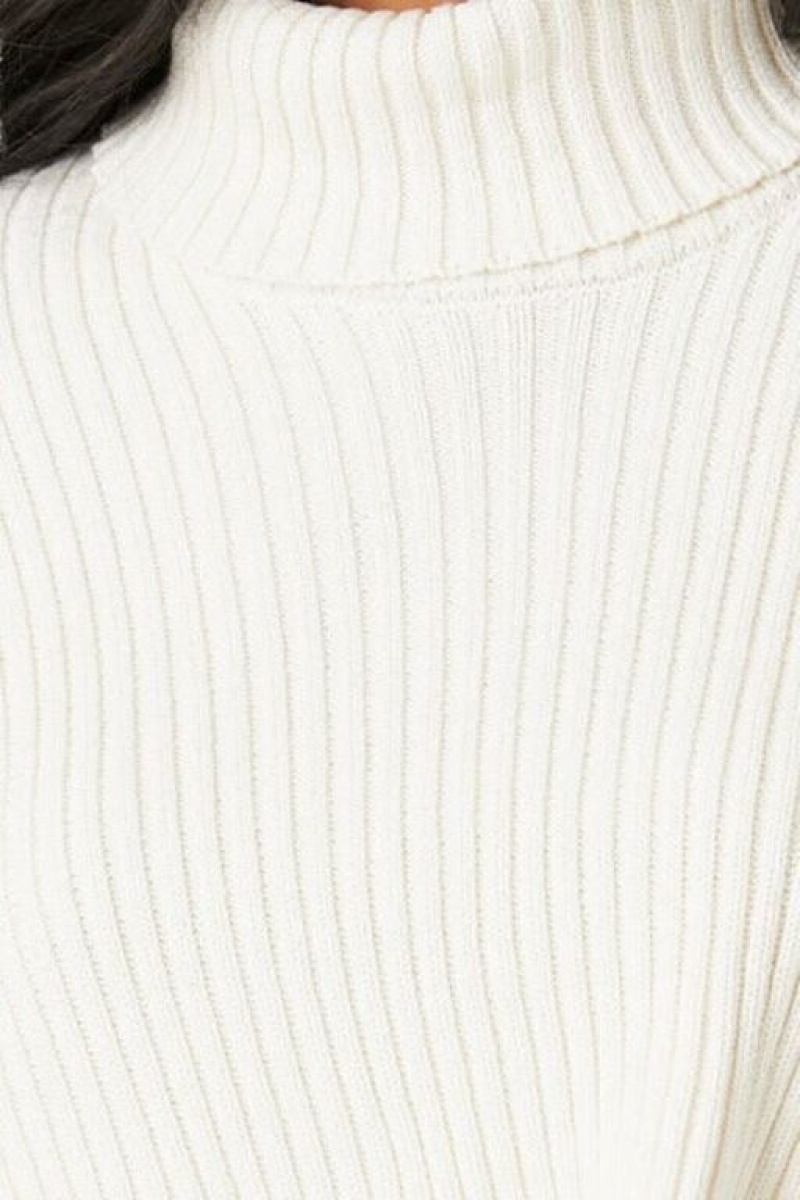 Suéteres Forever 21 Cropped Turtleneck Mujer Creme | UMQZqOKvgtY