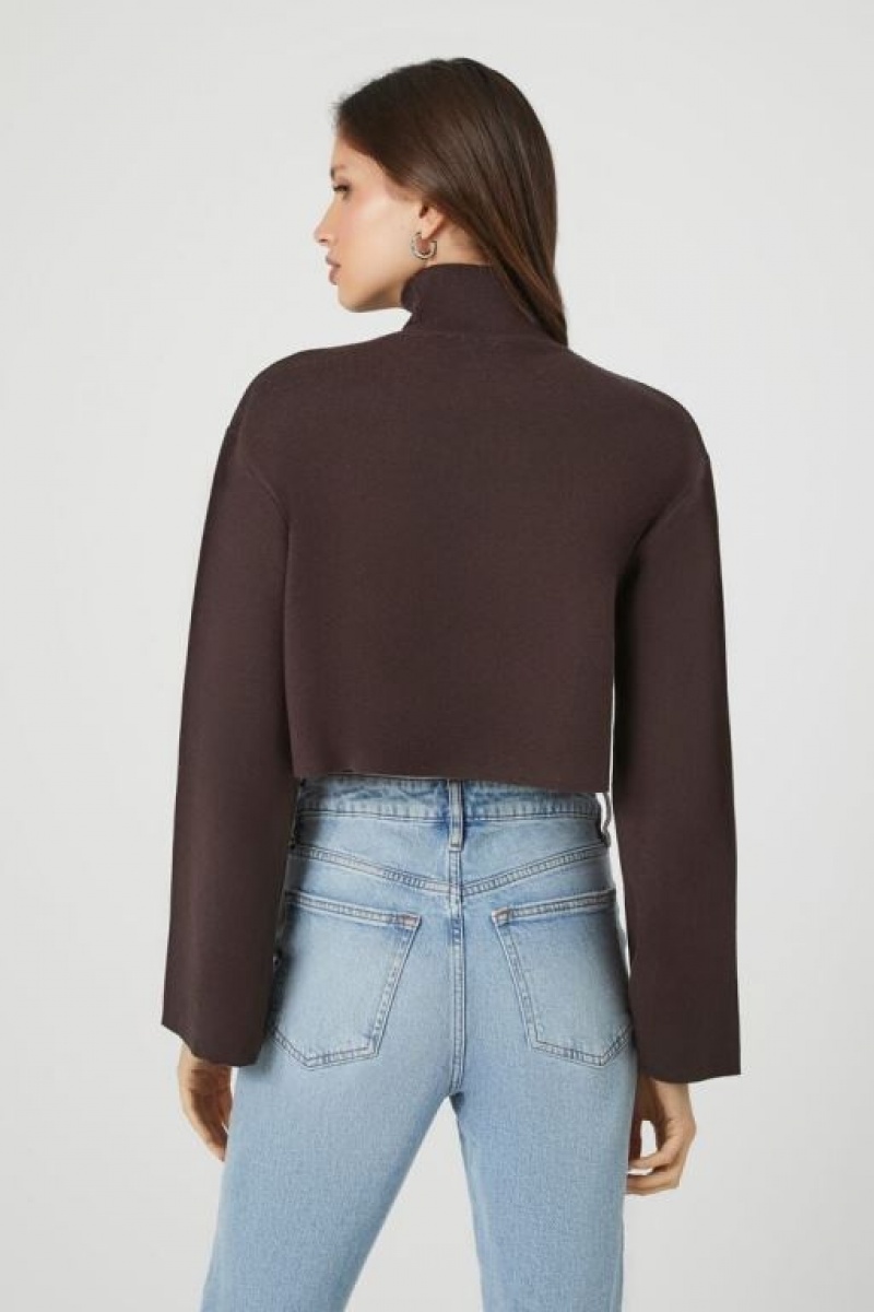 Suéteres Forever 21 Cropped Turtleneck Mujer Marrones | L4W4FIM2GND