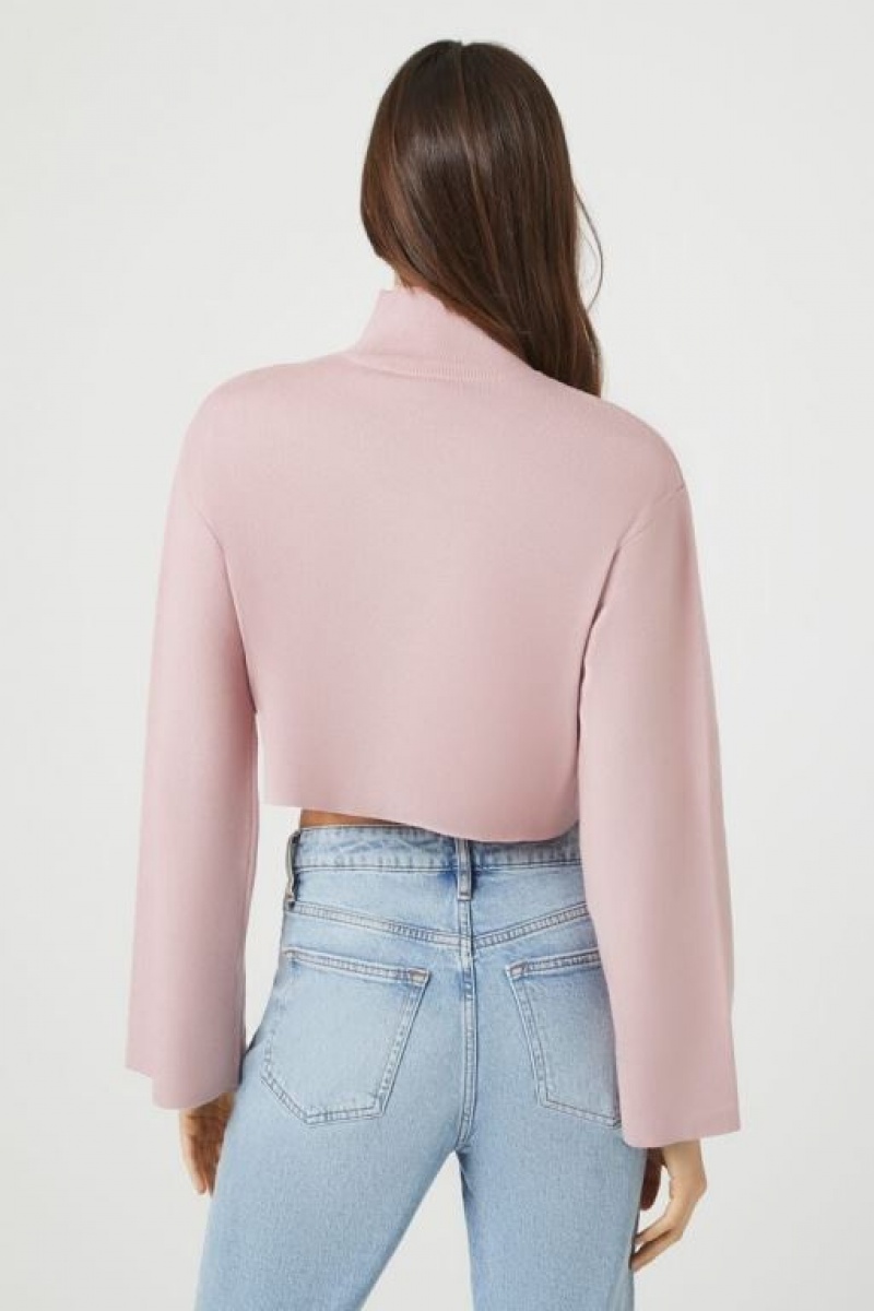 Suéteres Forever 21 Cropped Turtleneck Mujer Rosas | LMInEPuMcrA