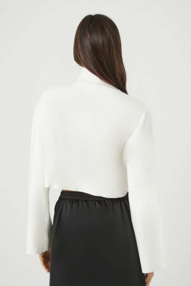 Suéteres Forever 21 Cropped Turtleneck Mujer Creme | SZP5WLhAX9z