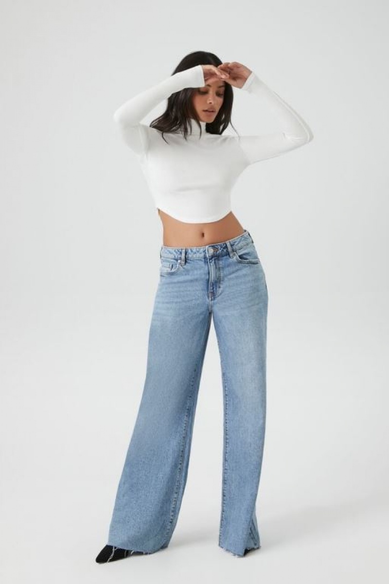 Suéteres Forever 21 Cropped Turtleneck Mujer Blancas | icnPYxqBUD6