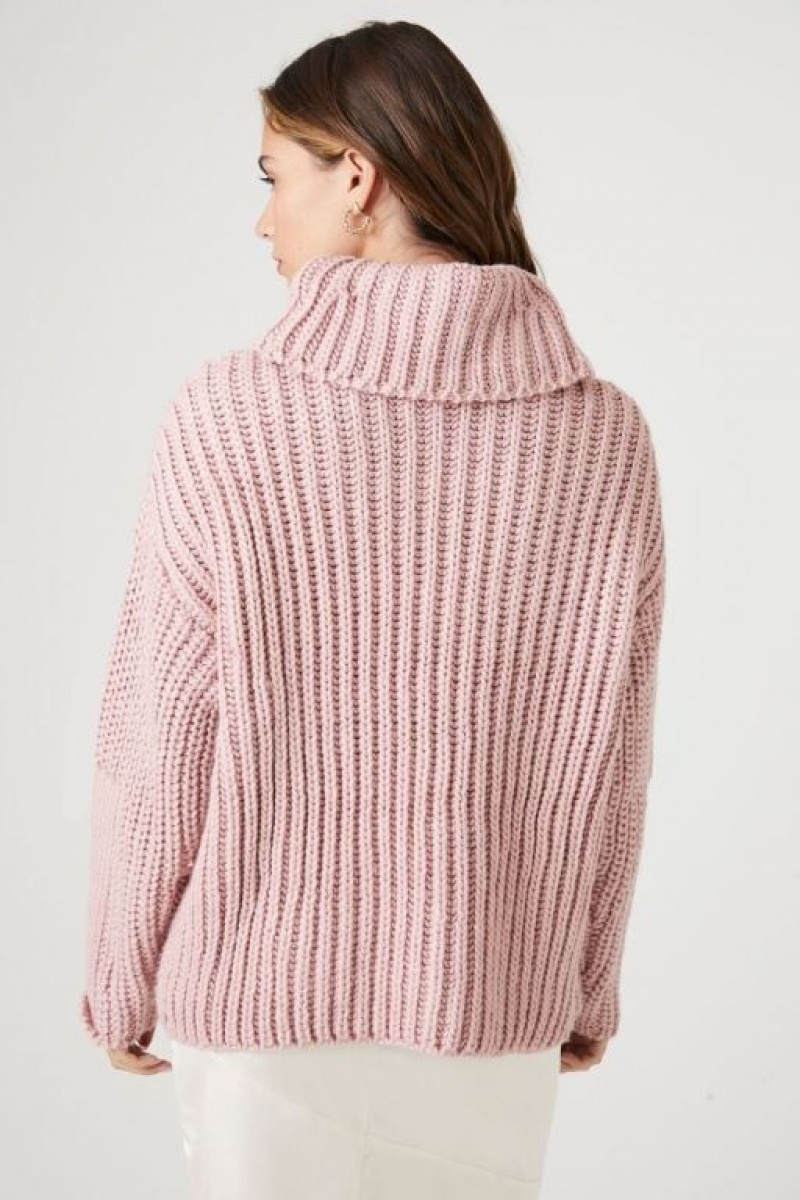 Suéteres Forever 21 Drop Sleeve Turtleneck Mujer Rosas | eLgSEl9oZSU