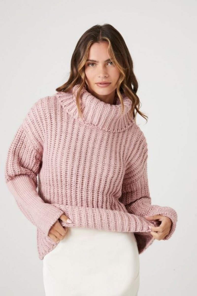 Suéteres Forever 21 Drop Sleeve Turtleneck Mujer Rosas | eLgSEl9oZSU