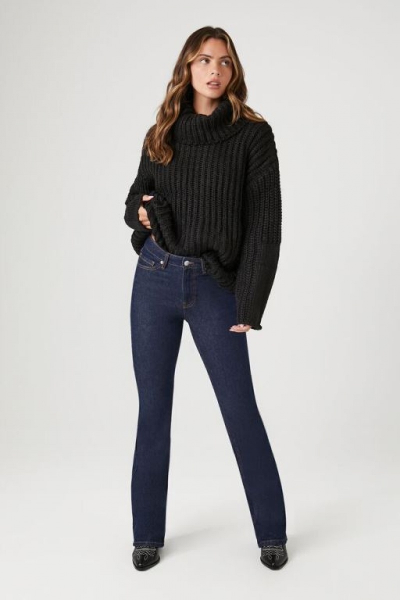 Suéteres Forever 21 Drop Sleeve Turtleneck Mujer Negras | u4LCNHEVDah