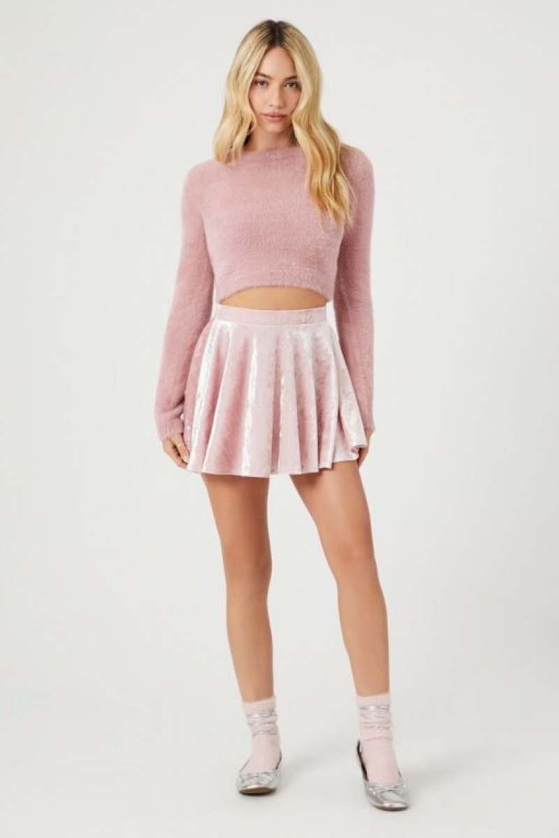 Suéteres Forever 21 Fitted Fuzzy Knit Mujer Moradas | 8eJBL2fUE9b