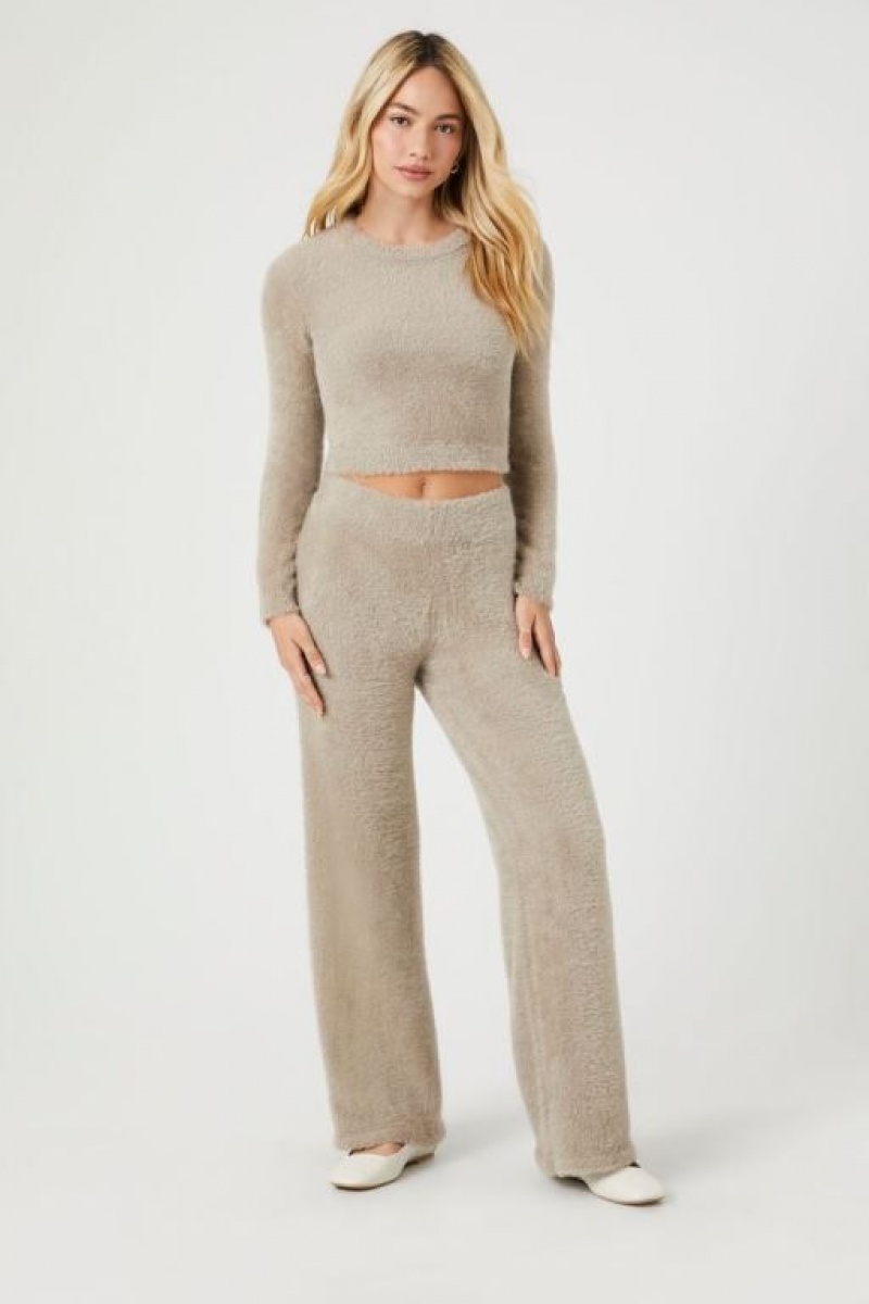 Suéteres Forever 21 Fitted Fuzzy Knit Mujer Goat | 03orlRiAzfc