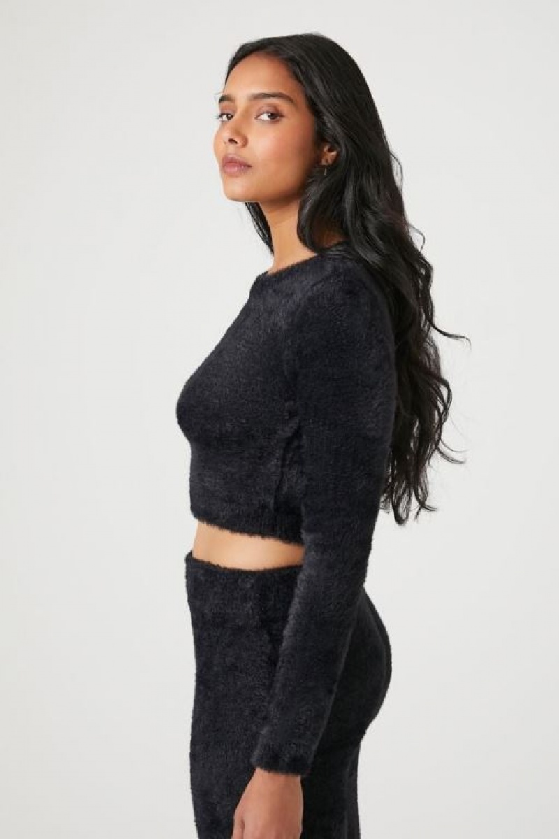 Suéteres Forever 21 Fitted Fuzzy Knit Mujer Negras | nocYHSy44te