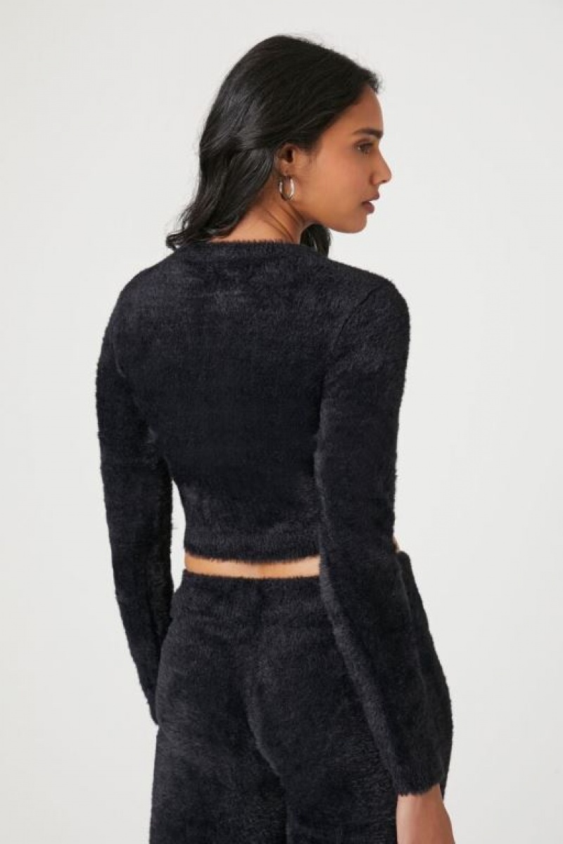 Suéteres Forever 21 Fitted Fuzzy Knit Mujer Negras | nocYHSy44te