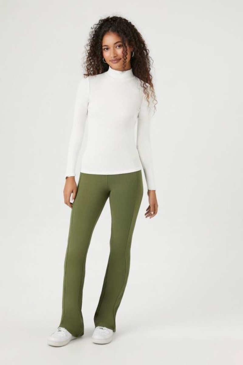 Suéteres Forever 21 Fitted Mock Neck Mujer Blancas | n24NlAveLtC