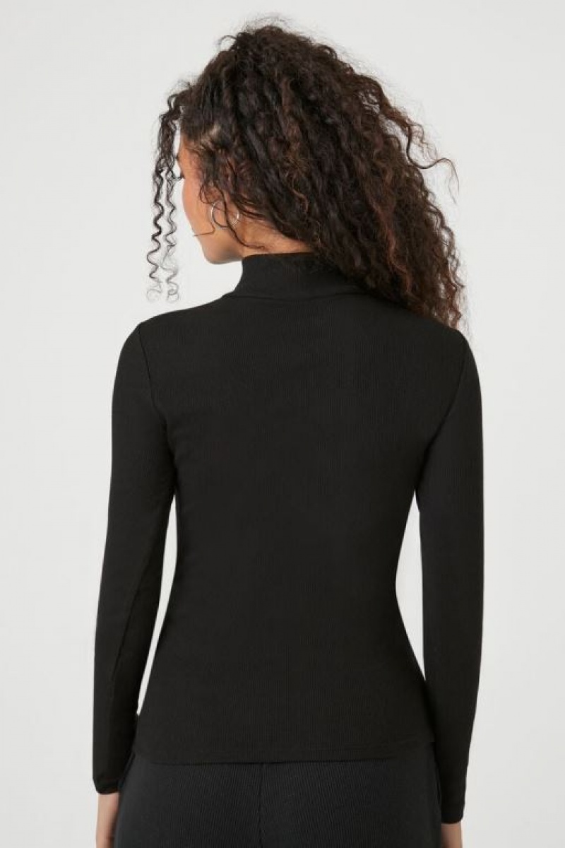 Suéteres Forever 21 Fitted Mock Neck Mujer Negras | ibIGaBsp1yI