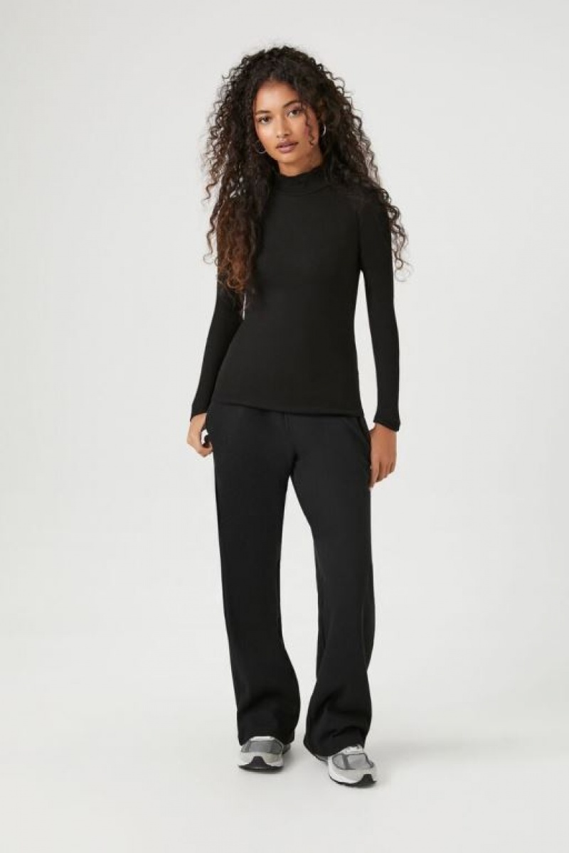 Suéteres Forever 21 Fitted Mock Neck Mujer Negras | ibIGaBsp1yI