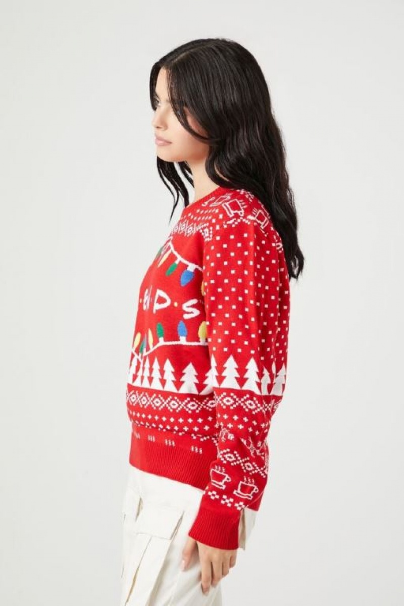 Suéteres Forever 21 Friends Fair Isle Christmas Mujer Rojas Multicolor | KmrcBk9oFPY