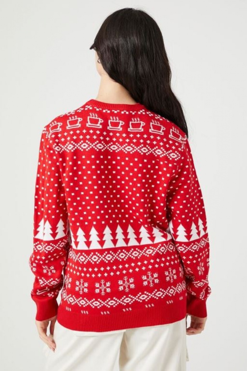 Suéteres Forever 21 Friends Fair Isle Christmas Mujer Rojas Multicolor | KmrcBk9oFPY