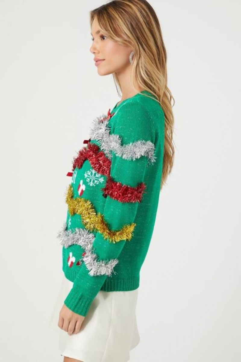 Suéteres Forever 21 Get Lit Christmas Mujer Verde Multicolor | tV2kgfbkyMS