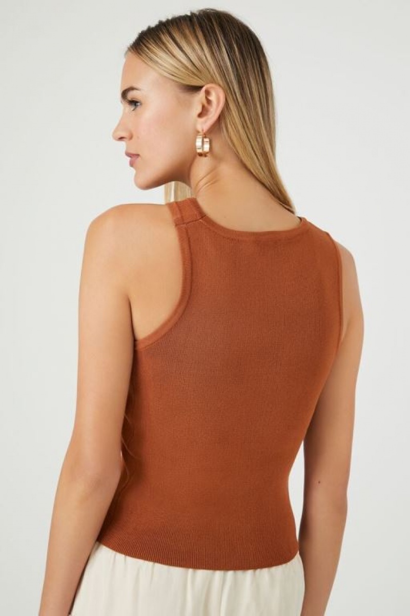 Suéteres Forever 21 Knit Cutout Tank Mujer Amber | uTCMWKXPlkN