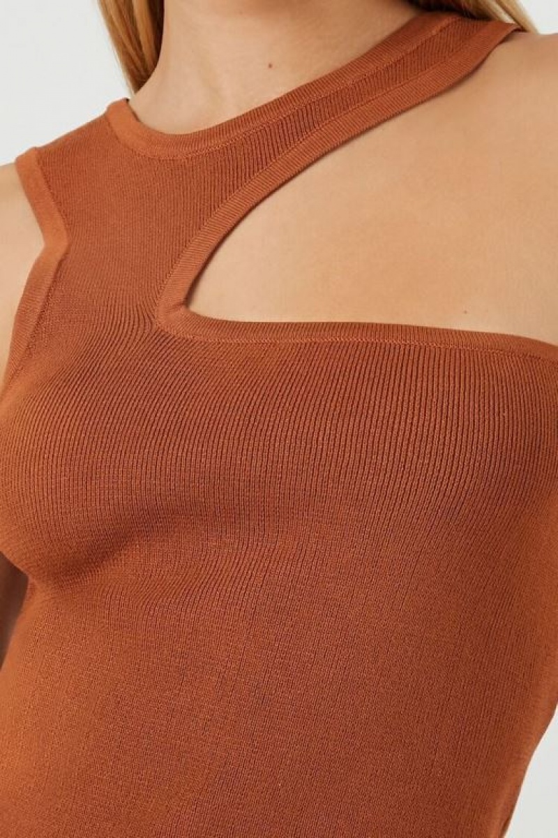 Suéteres Forever 21 Knit Cutout Tank Mujer Amber | uTCMWKXPlkN