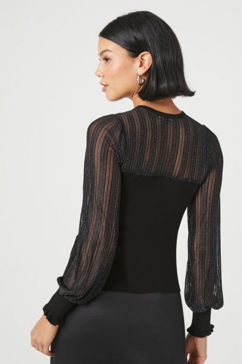 Suéteres Forever 21 Knit Illusion Mujer Negras | k5L2XqIQFYT