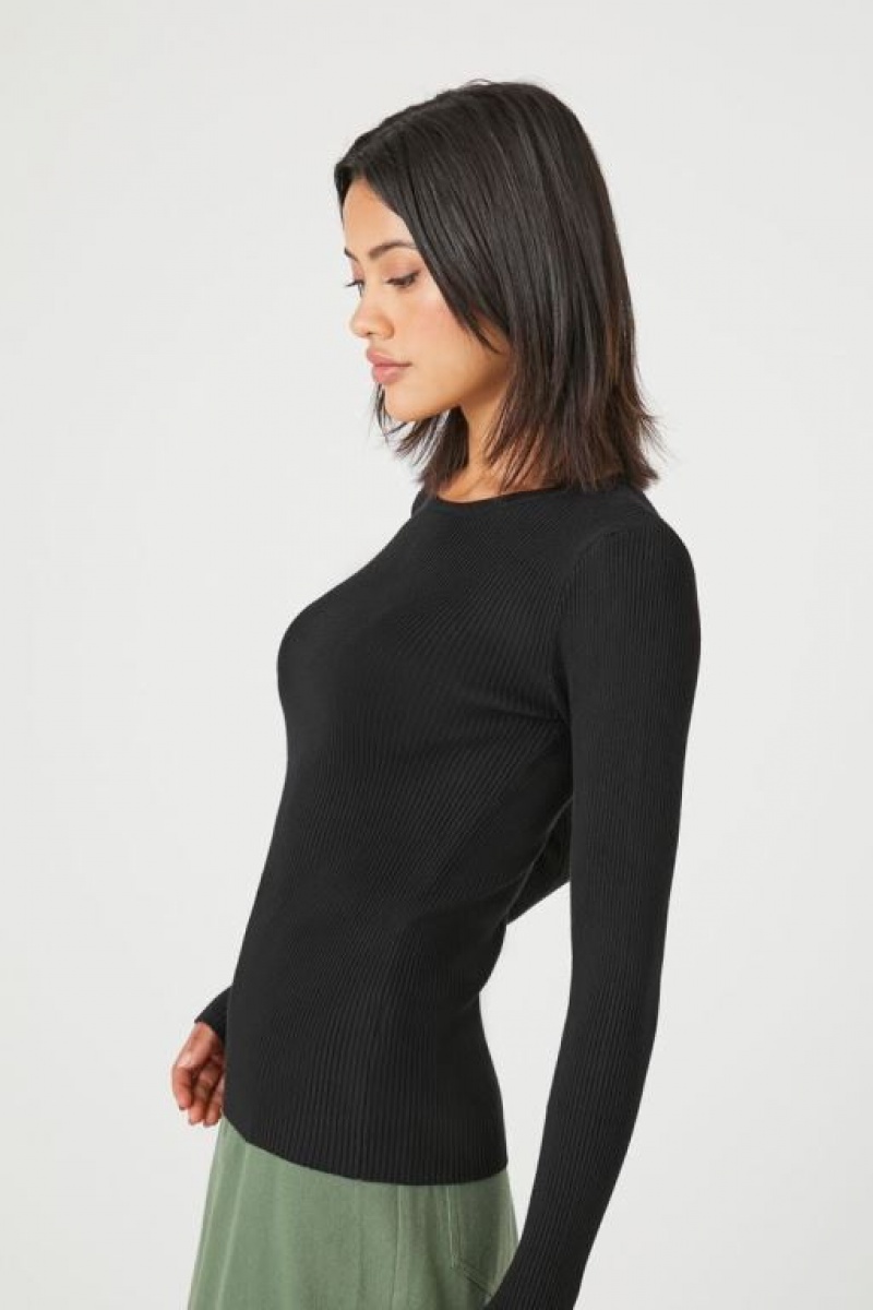 Suéteres Forever 21 Knit Long Sleeve Mujer Negras | 1fg6Z4Sucvx