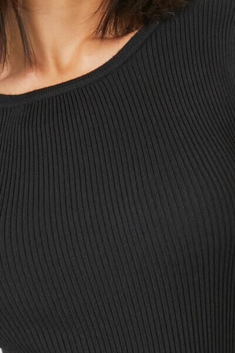 Suéteres Forever 21 Knit Long Sleeve Mujer Negras | 1fg6Z4Sucvx