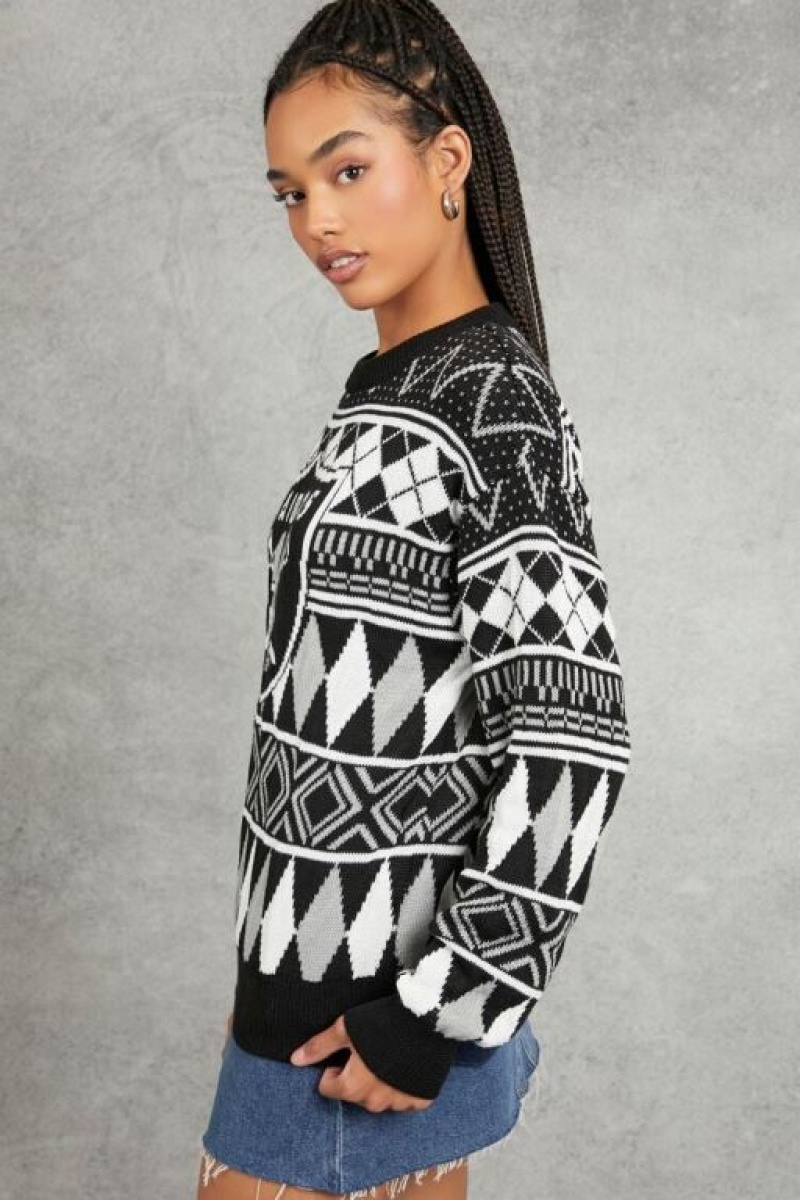 Suéteres Forever 21 Las Vegas Raiders Fair Isle Mujer Negras Multicolor | 3aib68LqCbm