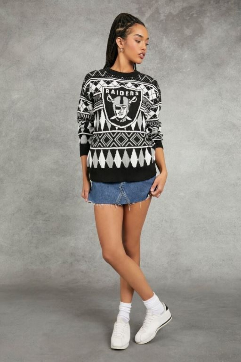 Suéteres Forever 21 Las Vegas Raiders Fair Isle Mujer Negras Multicolor | 3aib68LqCbm