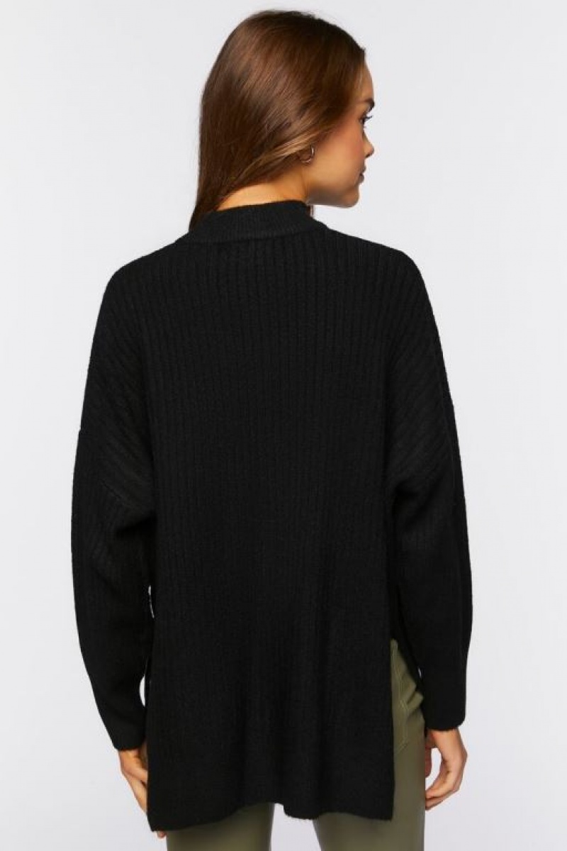 Suéteres Forever 21 Mock Neck Drop Sleeve Mujer Negras | VnglhePh7pH