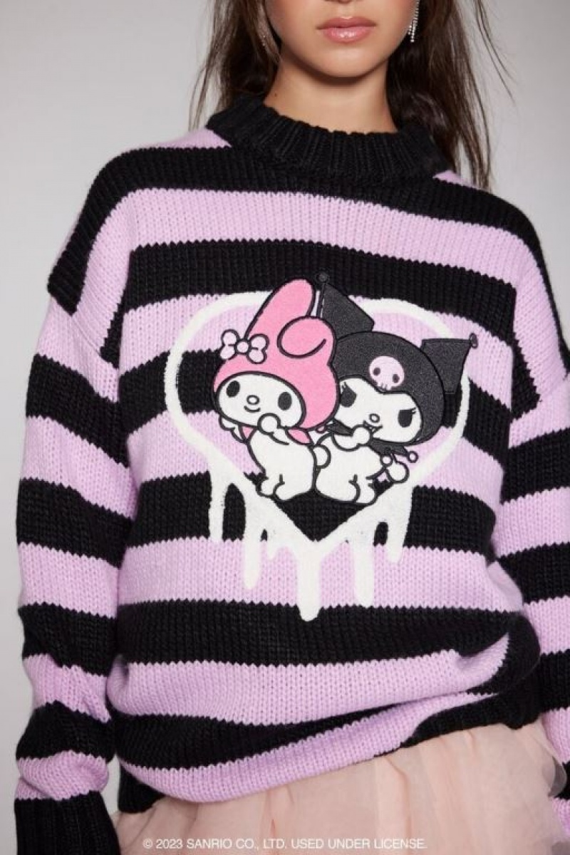 Suéteres Forever 21 My Melody Amp Kuromi A Rayas Mujer Moradas Multicolor | B3nQvLjgPOY