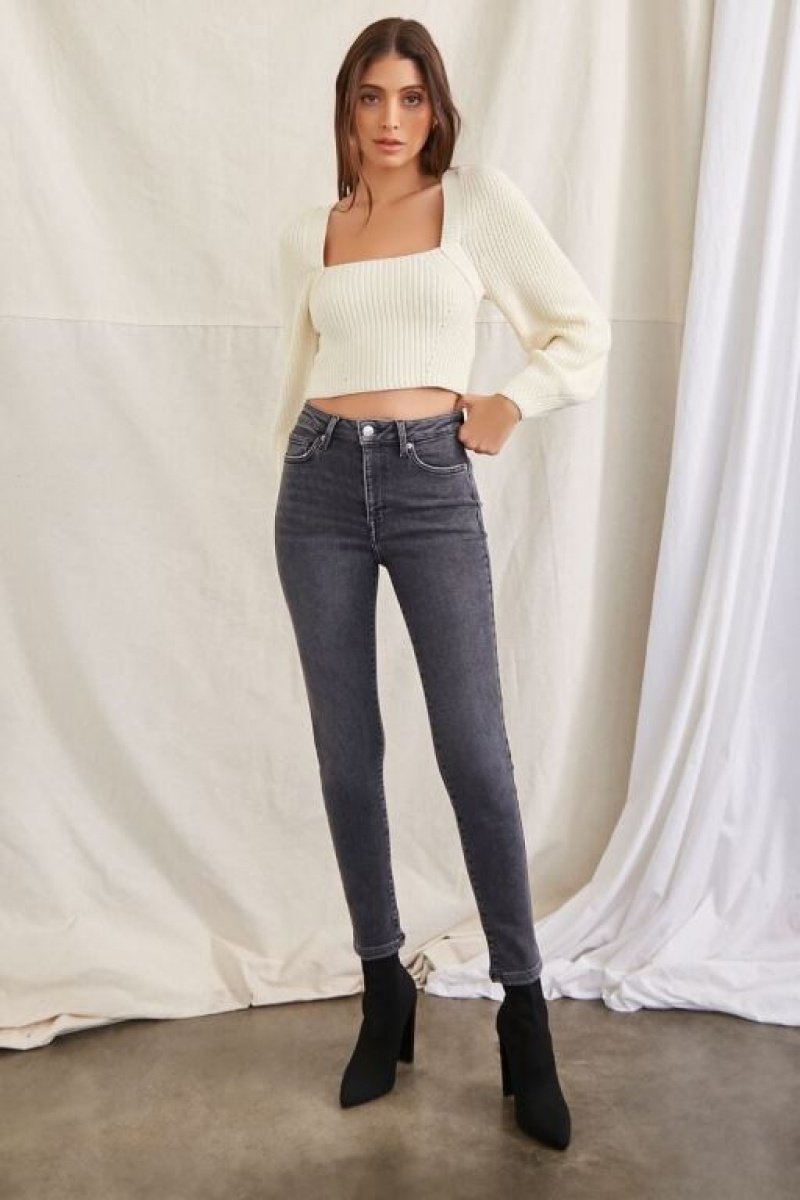 Suéteres Forever 21 Rib Knit Cropped Mujer Creme | wzwxsi8VsaR