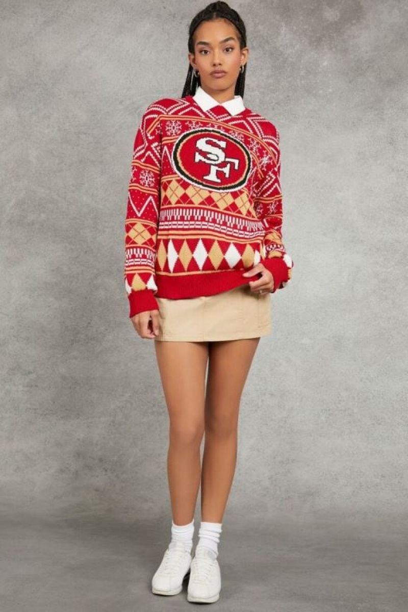 Suéteres Forever 21 San Francisco Ers Fair Isle Mujer Rojas Multicolor | 6nWEcRkpq0p