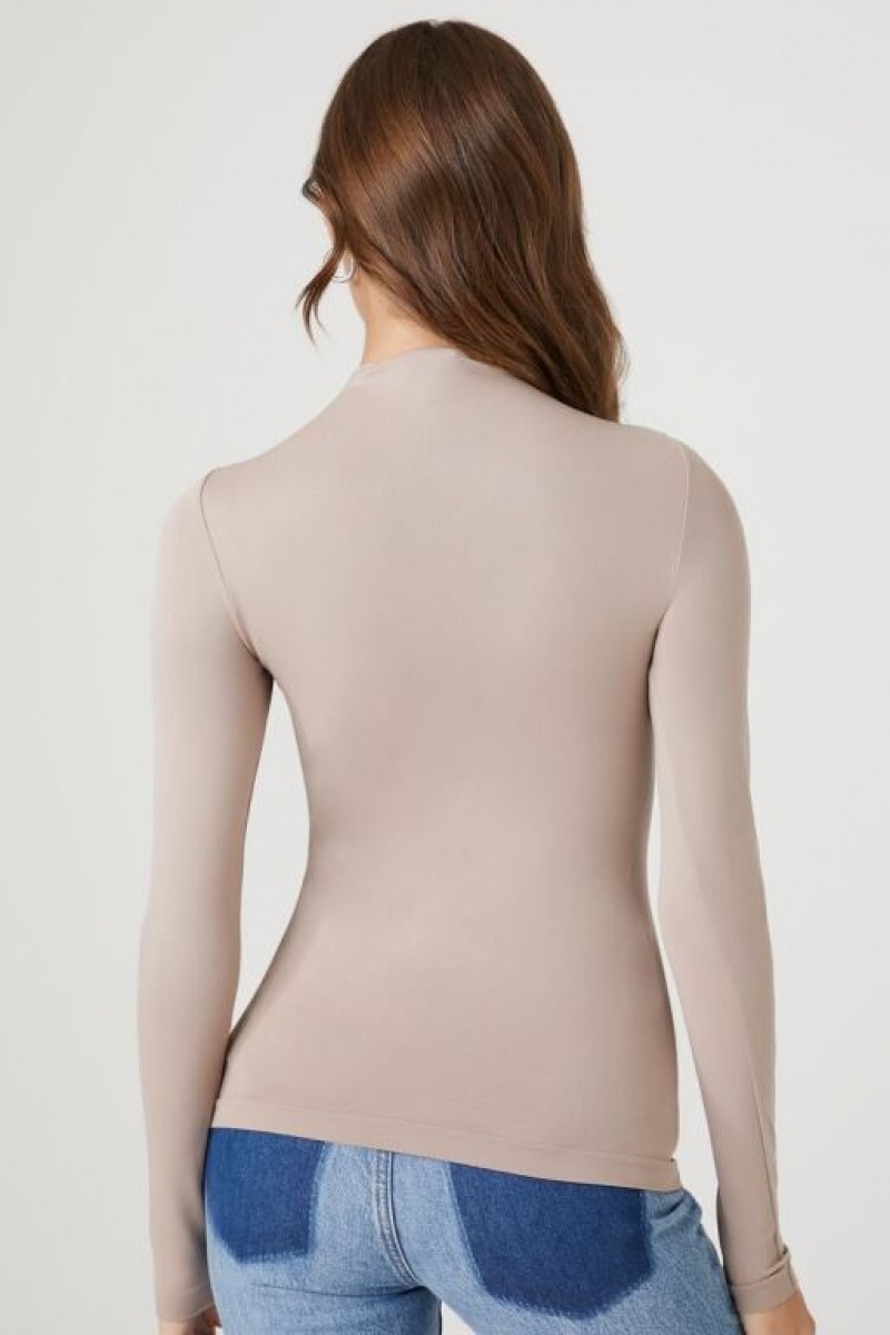 Suéteres Forever 21 Seamless Turtleneck Mujer Goat | eZtkVHjBqMs