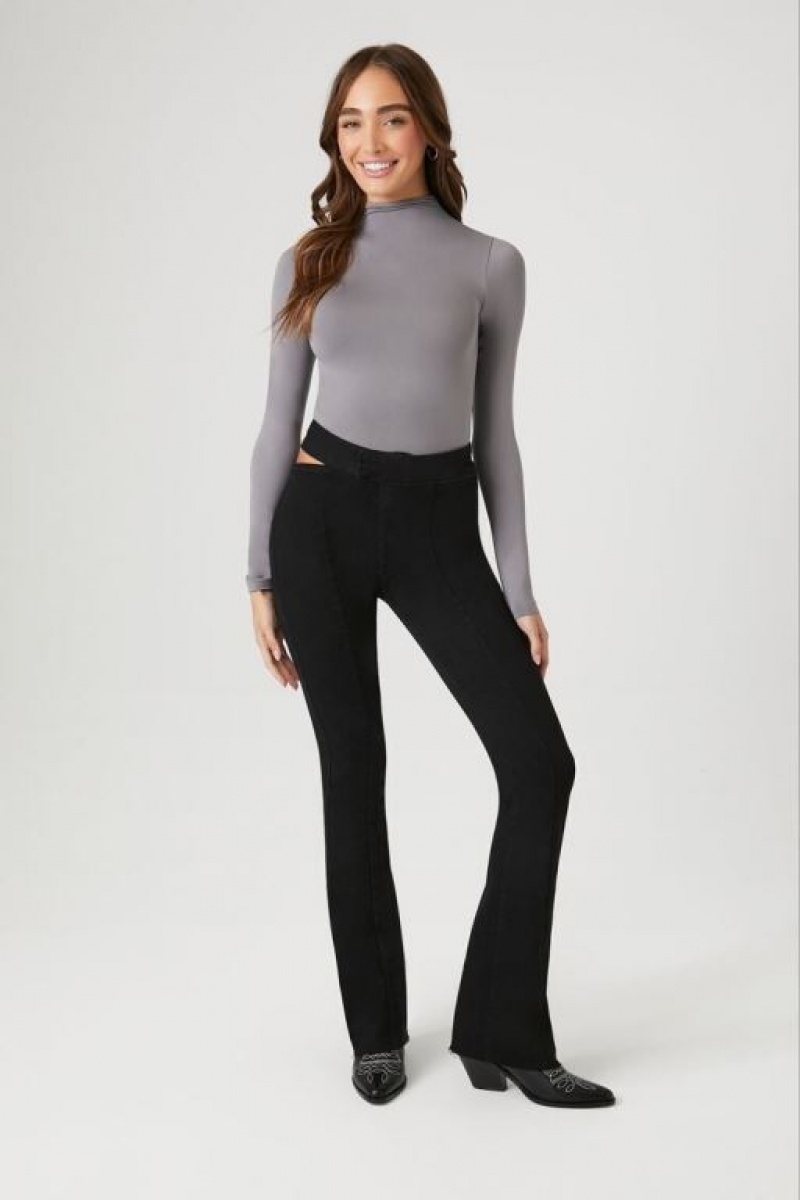 Suéteres Forever 21 Seamless Turtleneck Mujer Gris Oscuro | cCbnZAZczqO