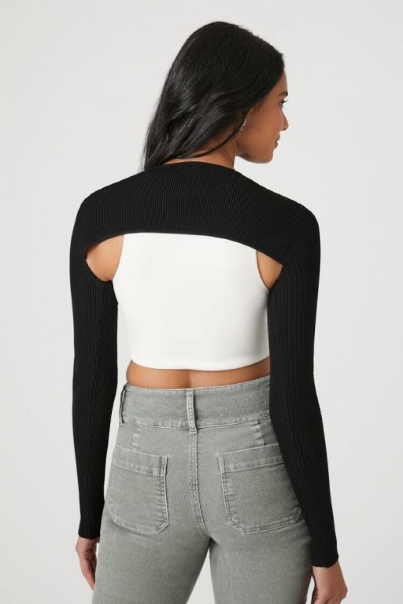 Suéteres Forever 21 Super Cropped Knit Mujer Negras | Lhdda1ZudYT