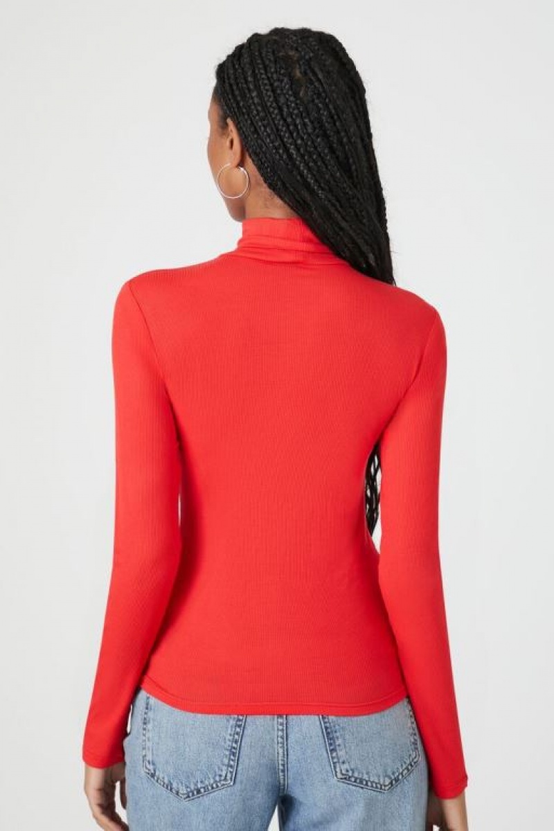 Suéteres Forever 21 Turtleneck Long Sleeve Mujer Rojas | 5QmrdW6GU5O