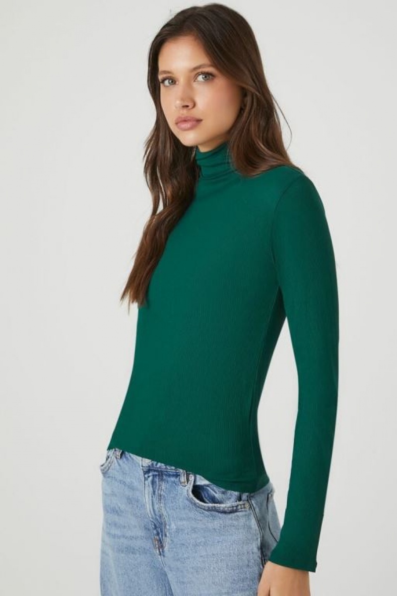 Suéteres Forever 21 Turtleneck Long Sleeve Mujer Turquesa | GpNI3II4UmR