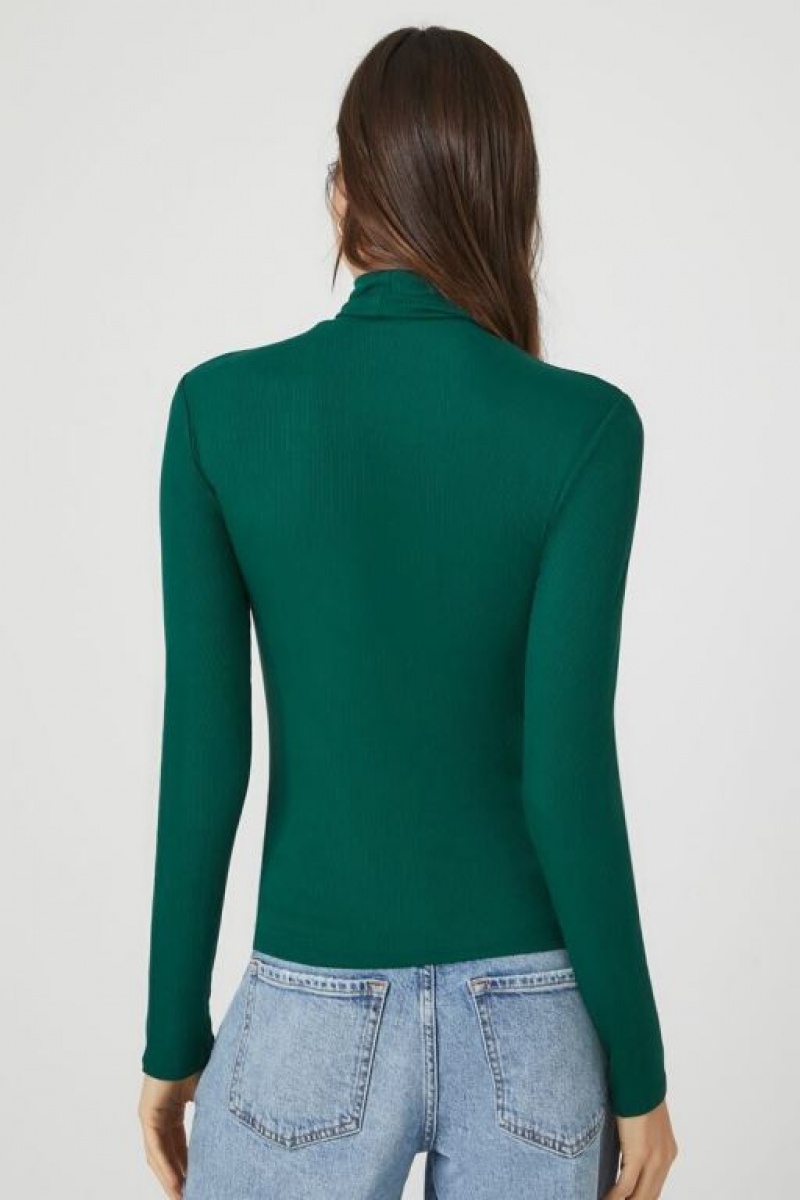 Suéteres Forever 21 Turtleneck Long Sleeve Mujer Turquesa | GpNI3II4UmR