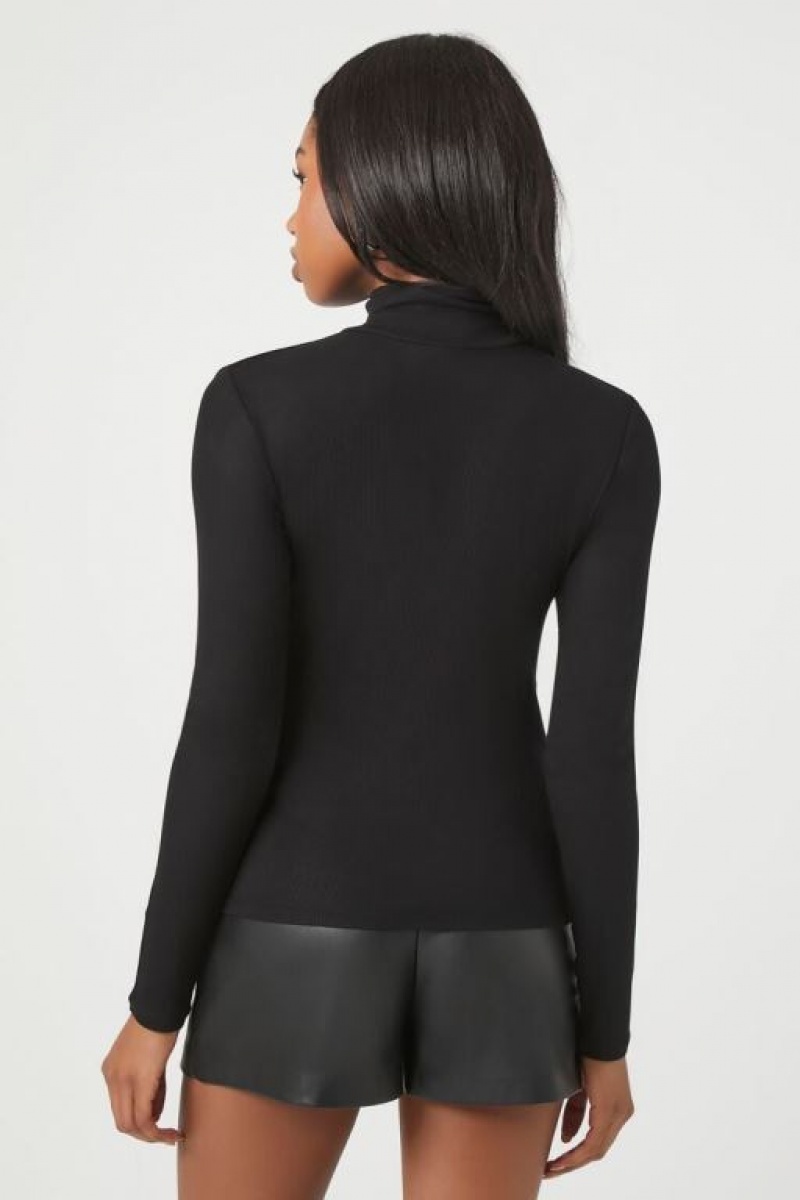 Suéteres Forever 21 Turtleneck Long Sleeve Mujer Negras | JuJF3y6n0cU