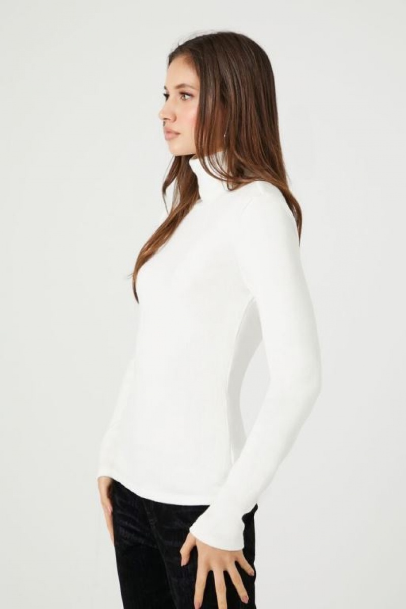 Suéteres Forever 21 Turtleneck Long Sleeve Mujer Creme | e6NqEoocTlQ