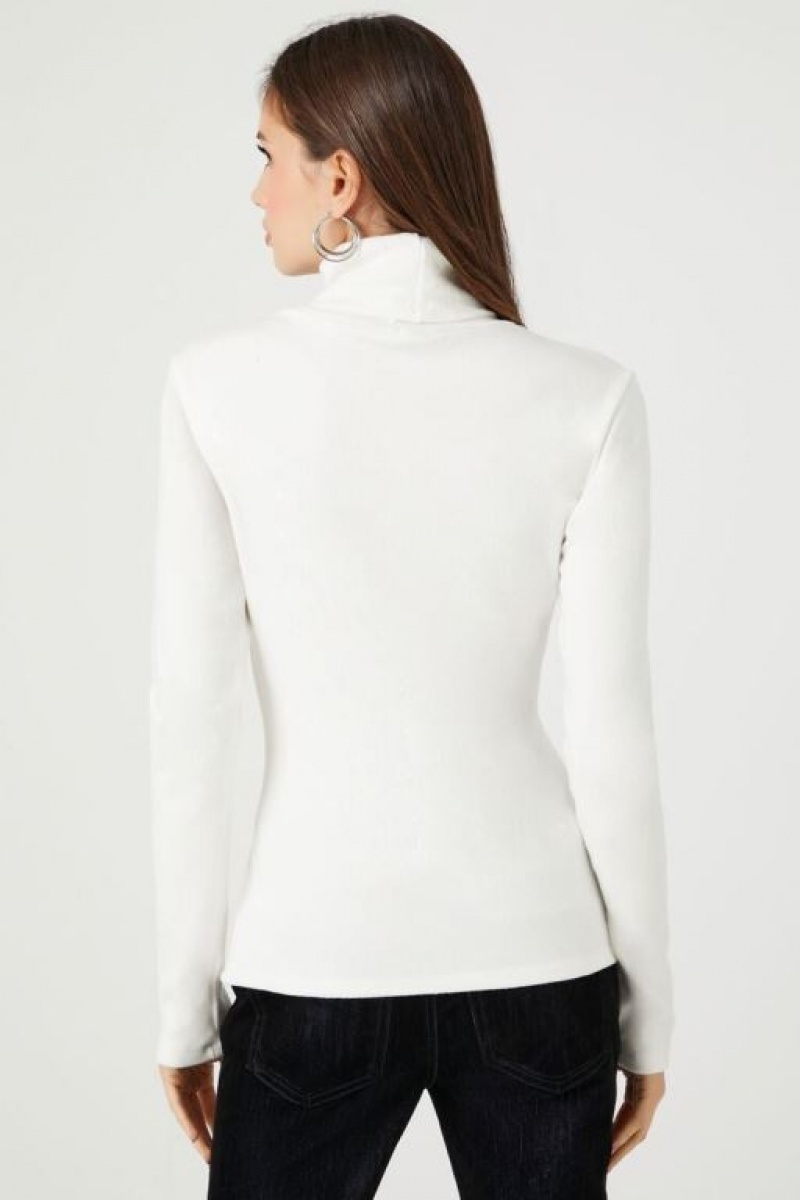 Suéteres Forever 21 Turtleneck Long Sleeve Mujer Creme | e6NqEoocTlQ