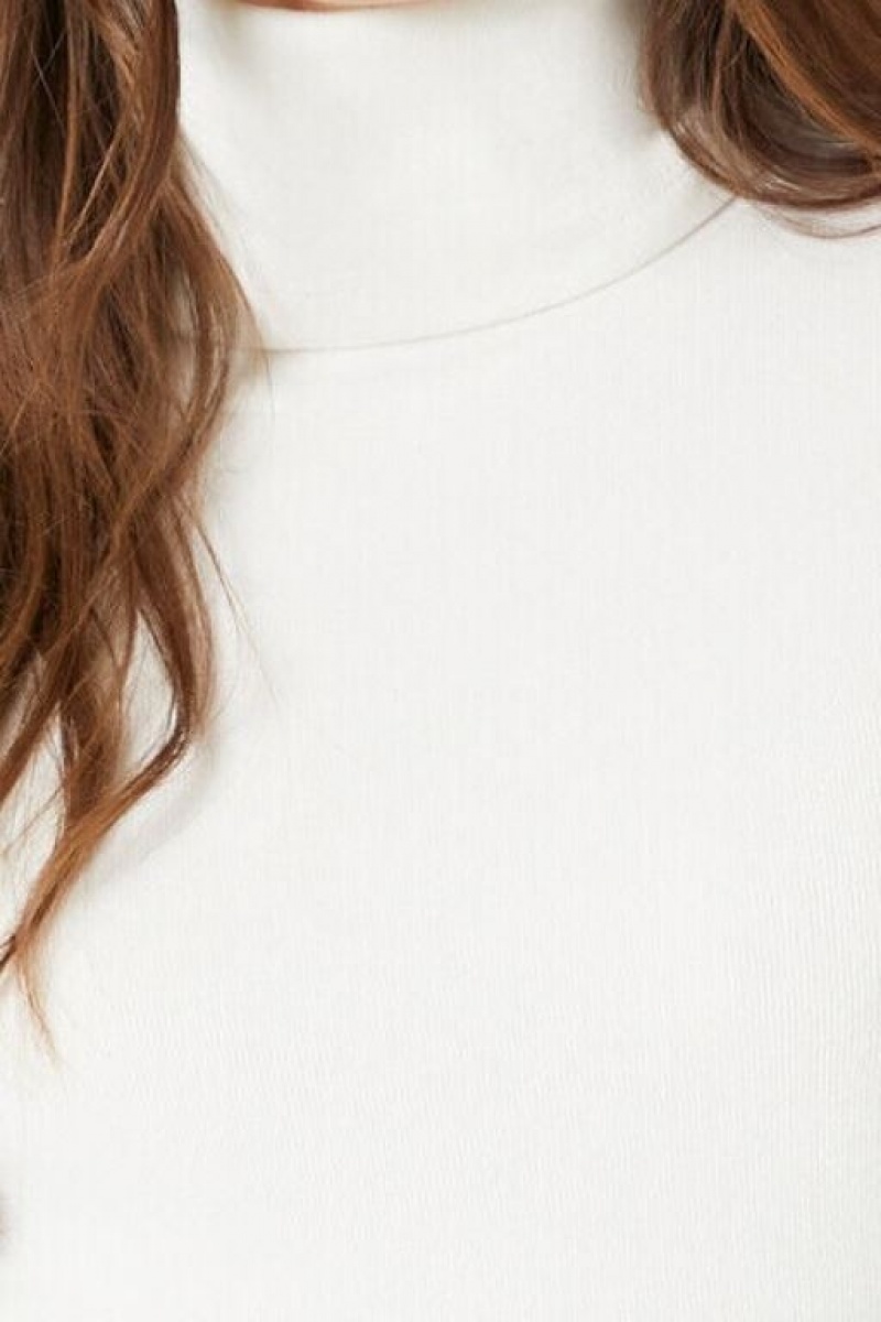 Suéteres Forever 21 Turtleneck Long Sleeve Mujer Creme | e6NqEoocTlQ