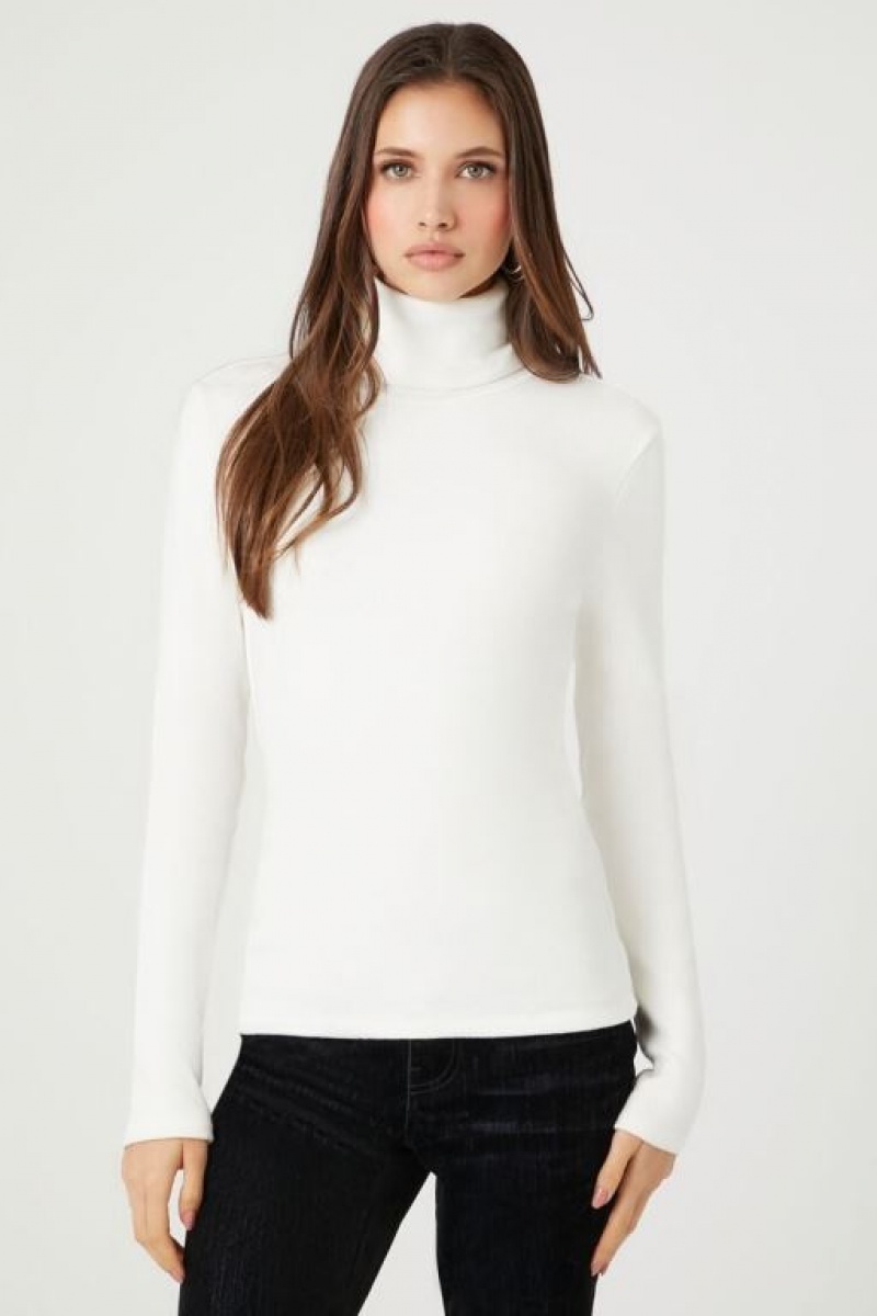 Suéteres Forever 21 Turtleneck Long Sleeve Mujer Creme | e6NqEoocTlQ