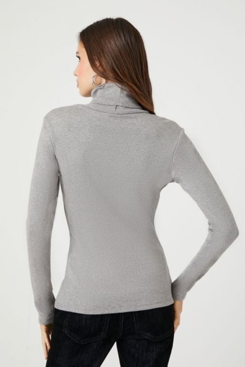 Suéteres Forever 21 Turtleneck Long Sleeve Mujer Gris | mHcfzPk8Xto