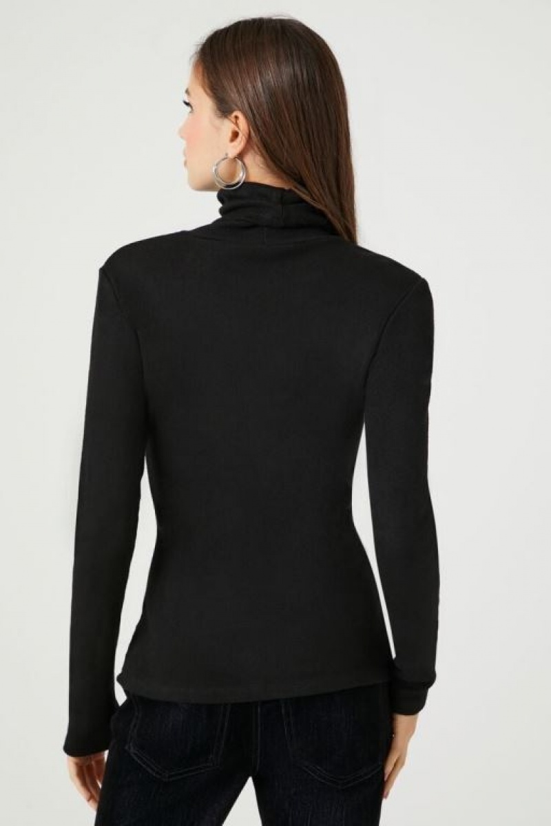 Suéteres Forever 21 Turtleneck Long Sleeve Mujer Negras | fIuXW4SPyWh