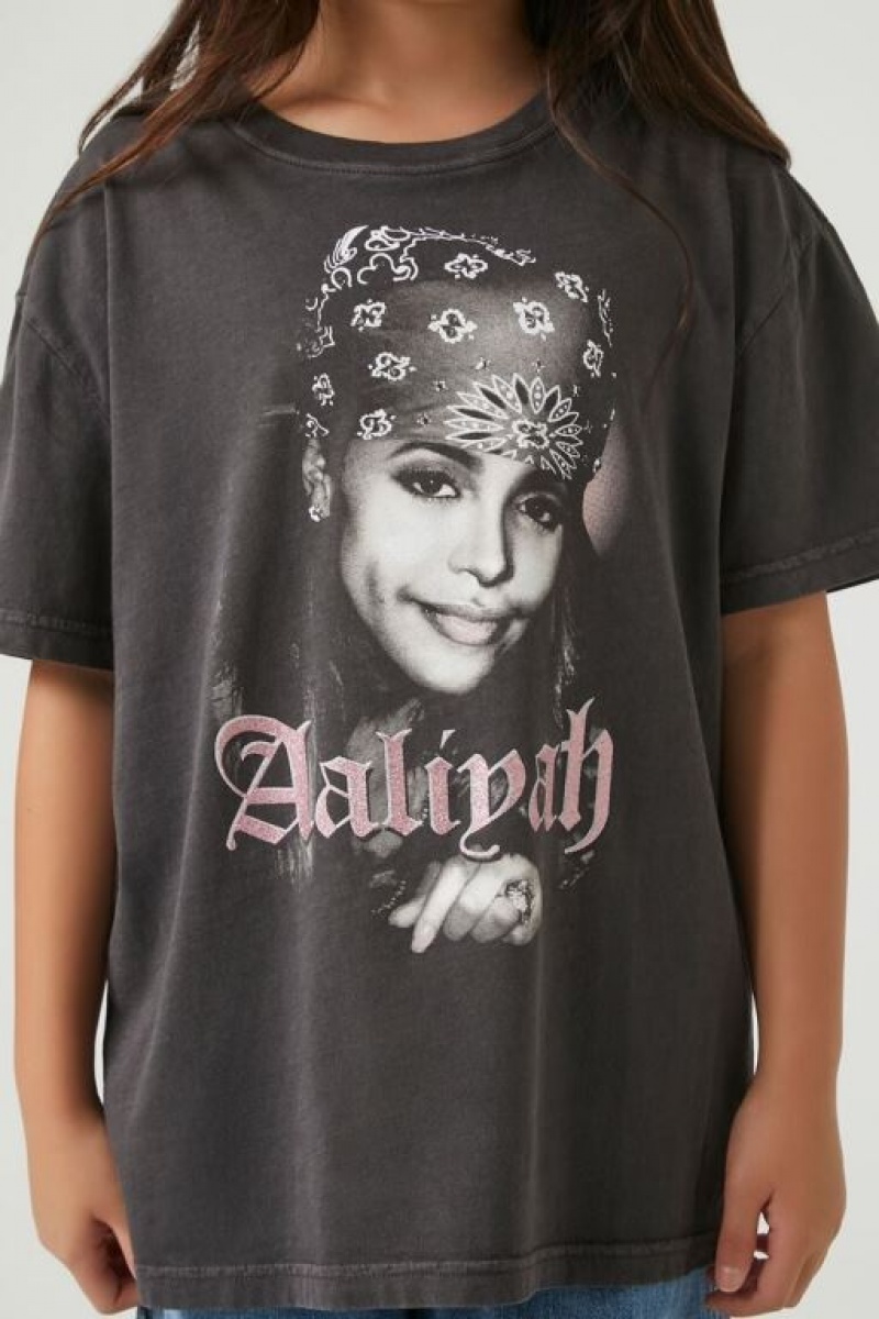 Tops Forever 21 Girls Aaliyah Estampadas Niños Gris Multicolor | E0vbdRu3Weq