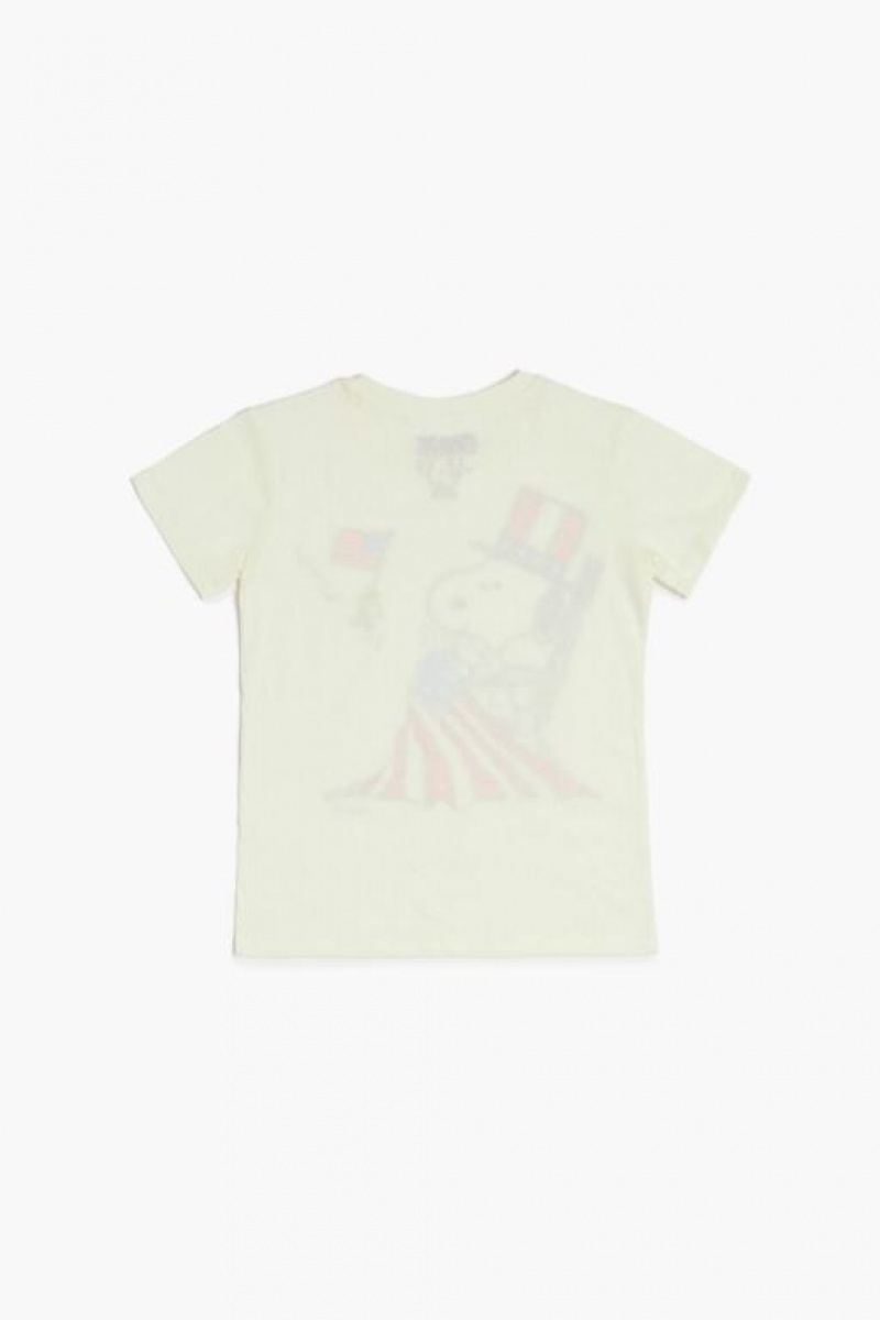 Tops Forever 21 Girls American Snoopy Estampadas Niños Creme Multicolor | zgYzCBY4TsW