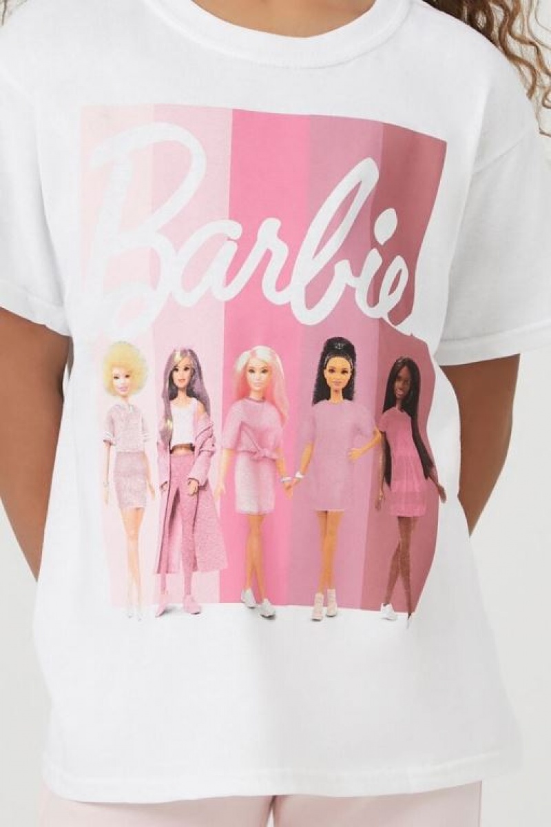 Tops Forever 21 Girls Barbie Estampadas Niños Blancas Multicolor | ZImHh7wM0BP