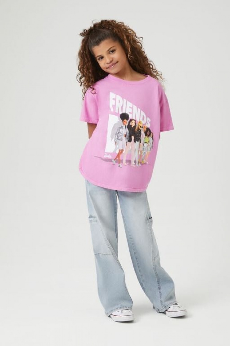 Tops Forever 21 Girls Barbie Friends Estampadas Niños Rosas Multicolor | URjg5qZhjHs