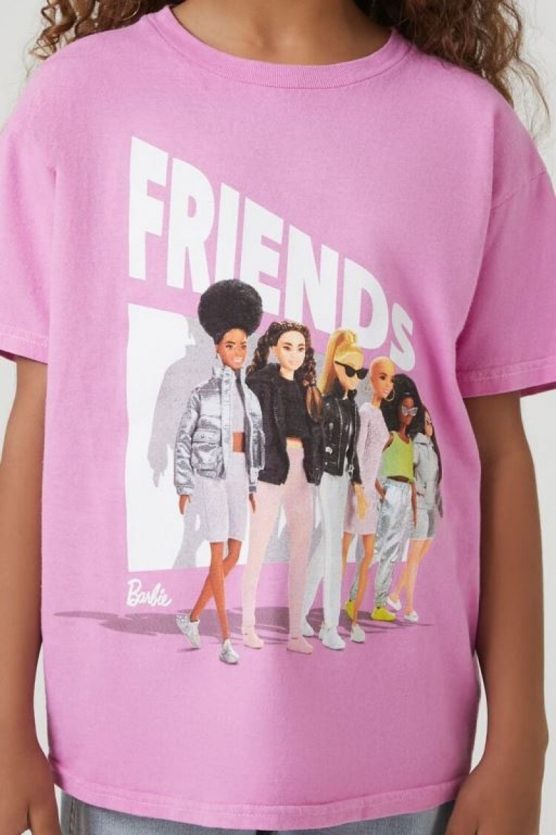 Tops Forever 21 Girls Barbie Friends Estampadas Niños Rosas Multicolor | URjg5qZhjHs