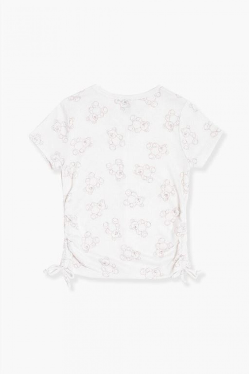 Tops Forever 21 Girls Bear Print Henley Niños Blancas Multicolor | Q0HuMPsHbW1