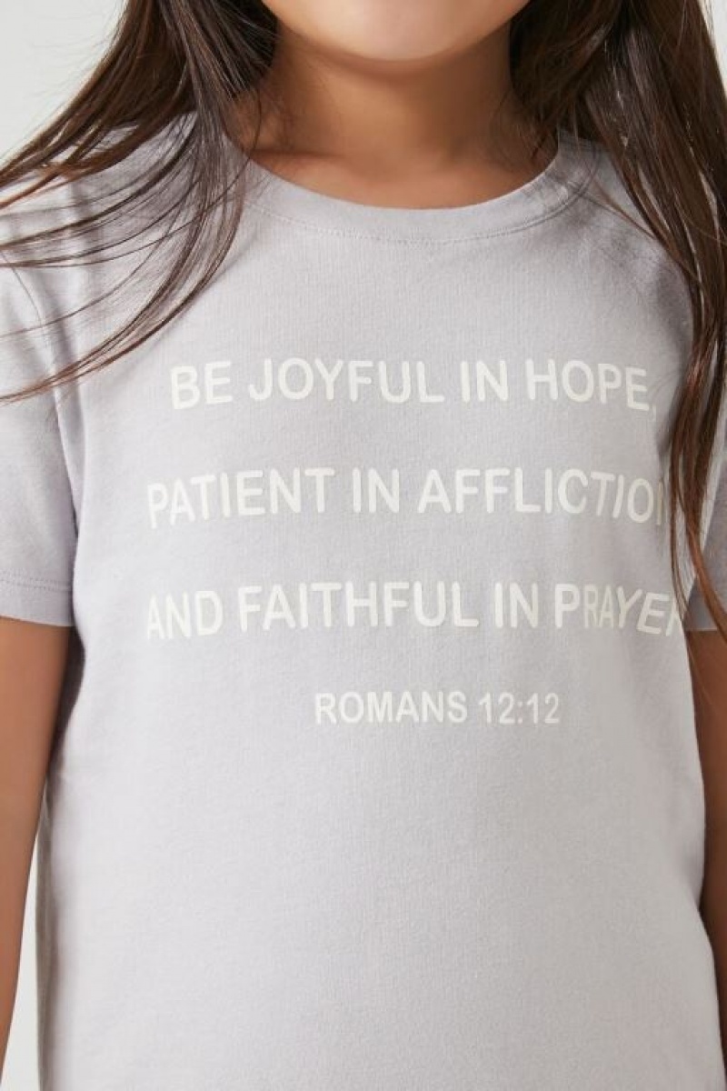 Tops Forever 21 Girls Bible Verse Estampadas Niños Moradas Multicolor | CwM03HDN9Le